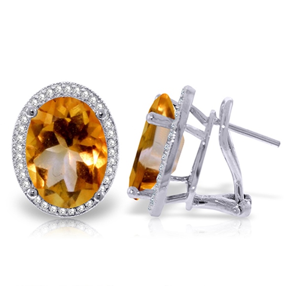 Galaxy Gold Products Jewelry - EARRING WITH NATURAL DIAMONDS & CITRINES